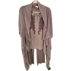 MARTINE SAMOUN WOMEN'S STUNNING TOUPE ENSEMBLE OUTFIT! LACE EMBELLISHED!!